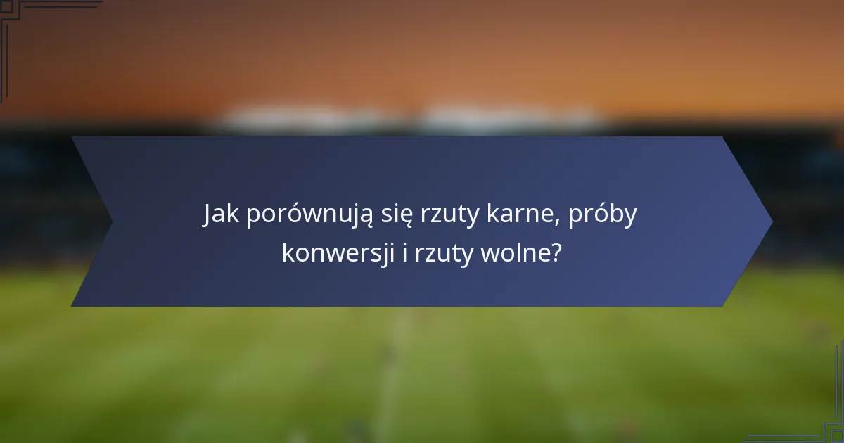 Jak porównują się rzuty karne, próby konwersji i rzuty wolne?