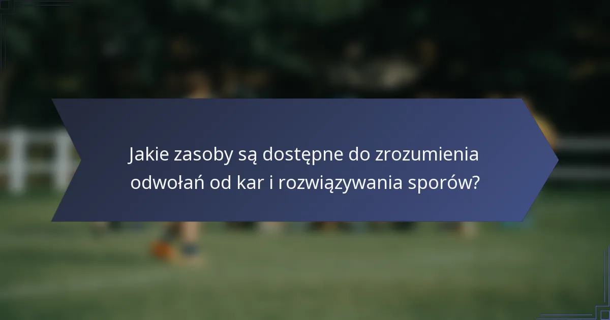 Jakie zasoby są dostępne do zrozumienia odwołań od kar i rozwiązywania sporów?